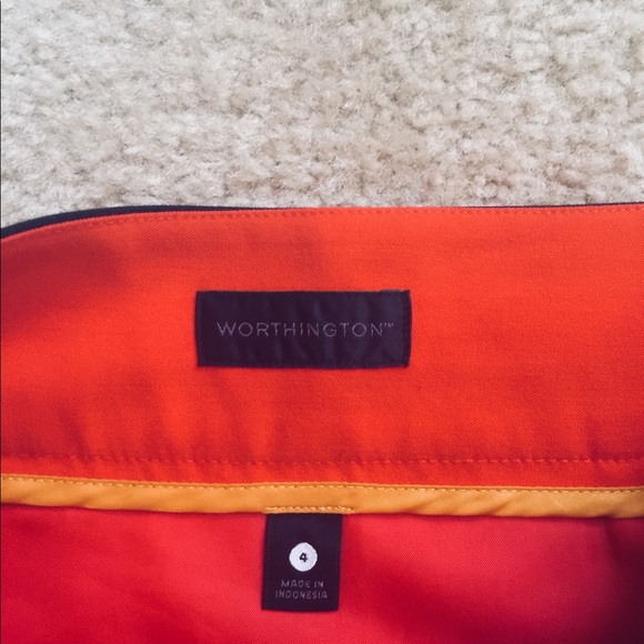 Worthington Orange & Black Pencil Skirt - Picture 5 of 5